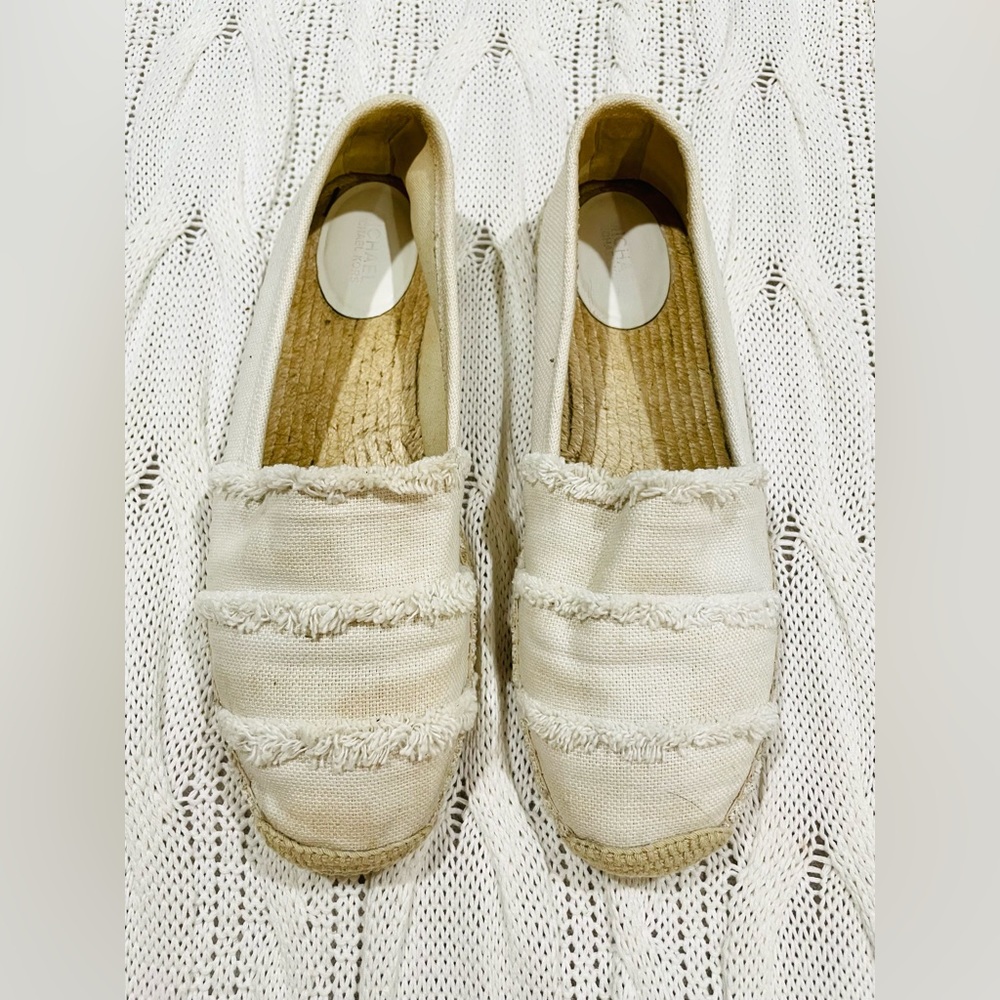 Michael Michael Kors Canvas Espadrilles Flats White Size 8.5